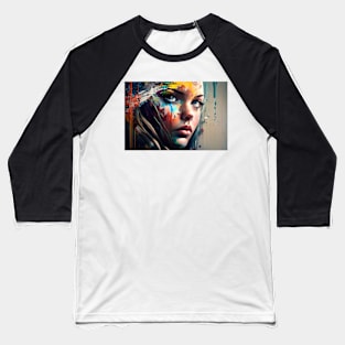 Graffiti Portrait Baseball T-Shirt